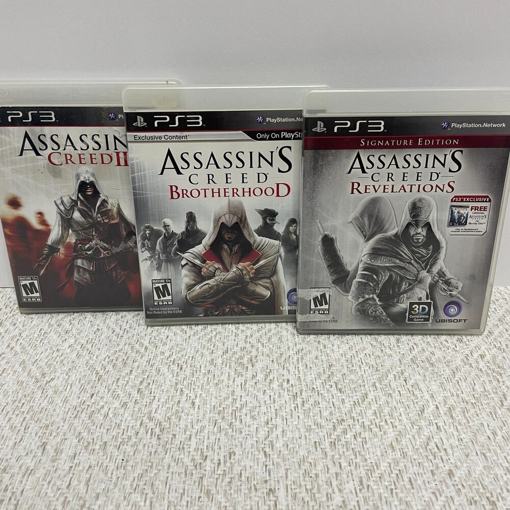 Assassin's Creed Video Game Lot of 3 for Sony Playstation 3 CIB